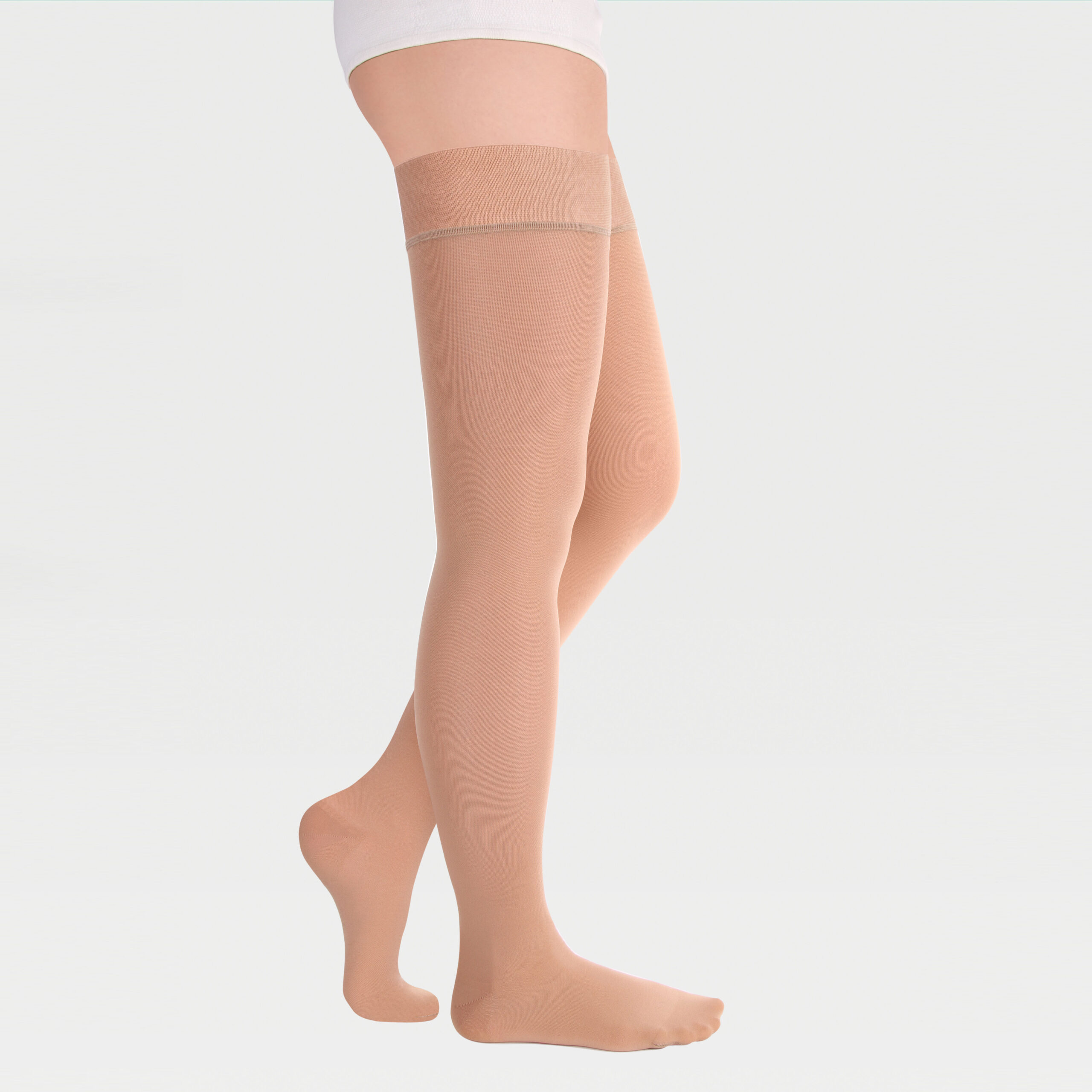 Компрессионные чулки прозрачные (женские, закрытый носок, простая резинка), пара, Закрытый носок, прозрачные